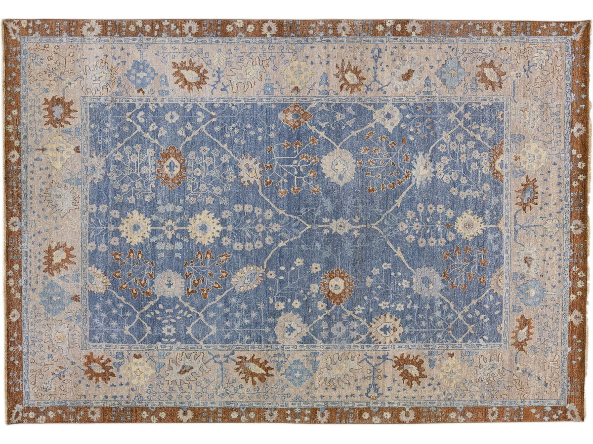 Modern Indian Wool Rug 9 X 13