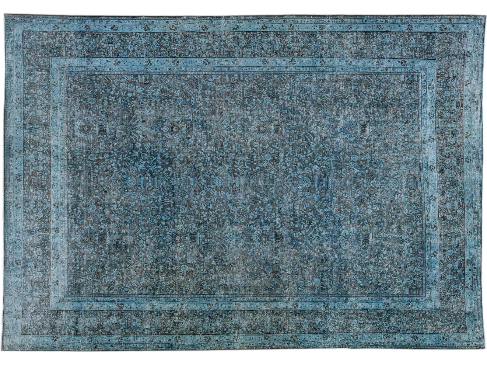 Vintage Overdyed Wool Rug 9 X 12
