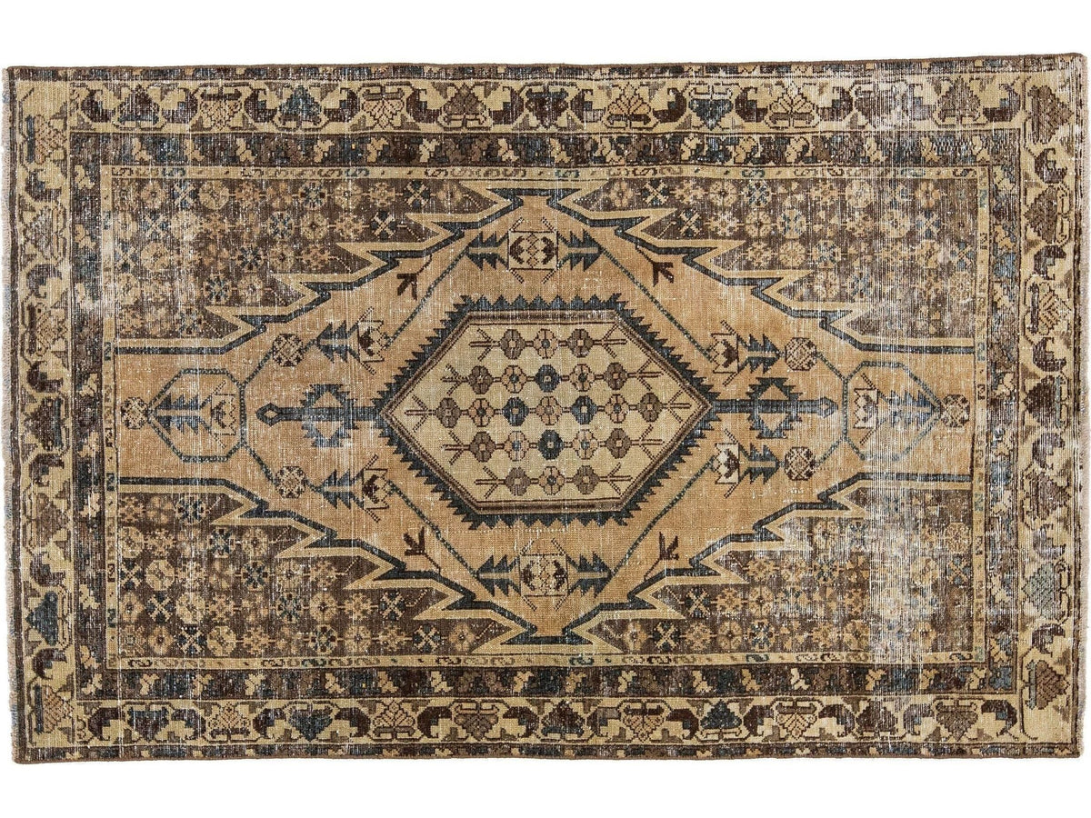 Vintage Distressed Wool Rug 4 X 6