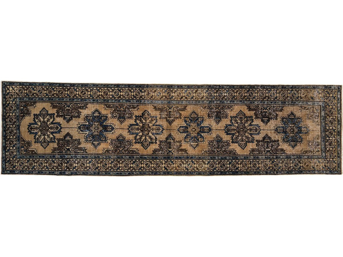Vintage Distressed Wool Rug 4 X 13