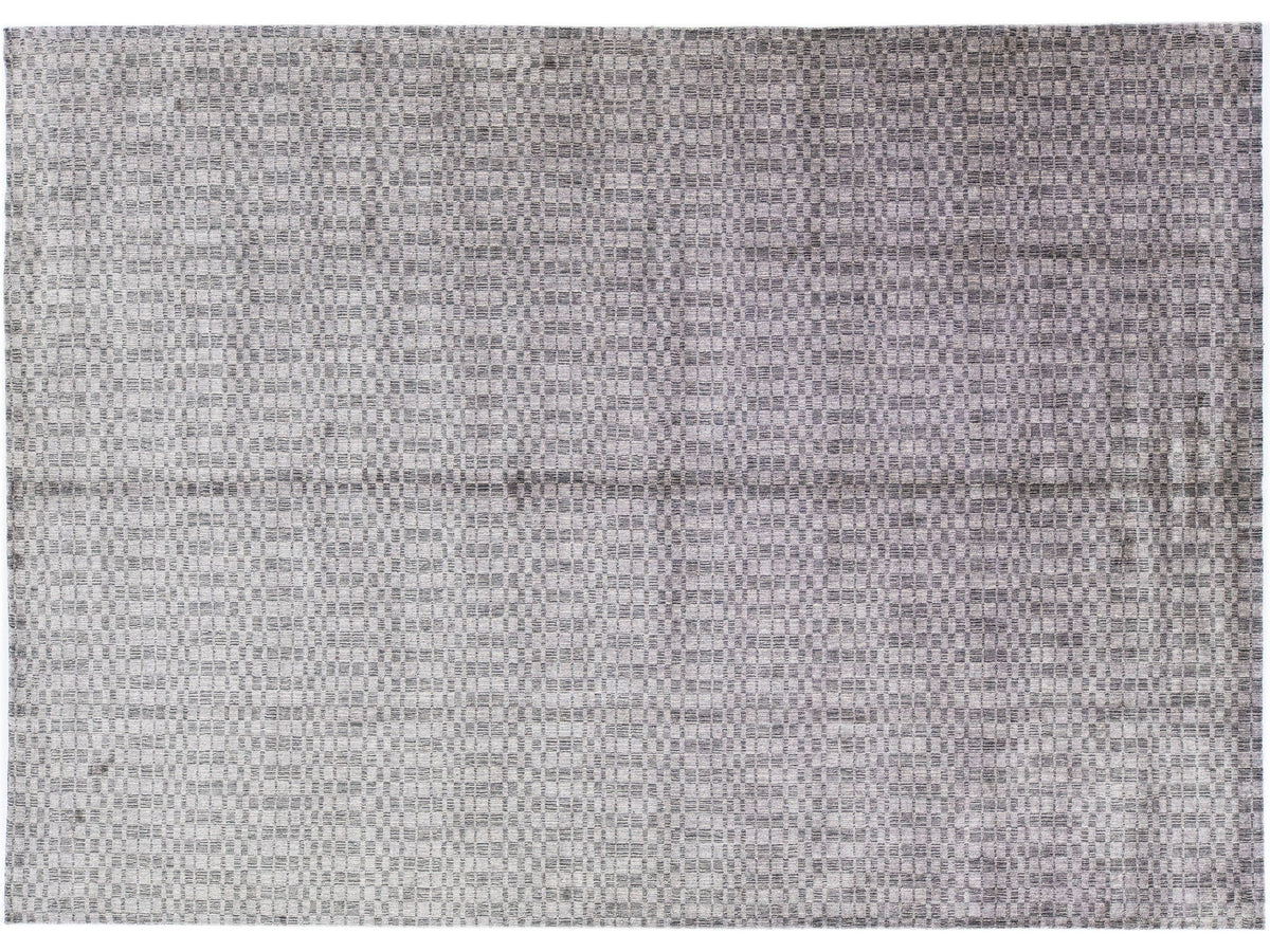 Modern Wool and Silk Rug 10 X 14