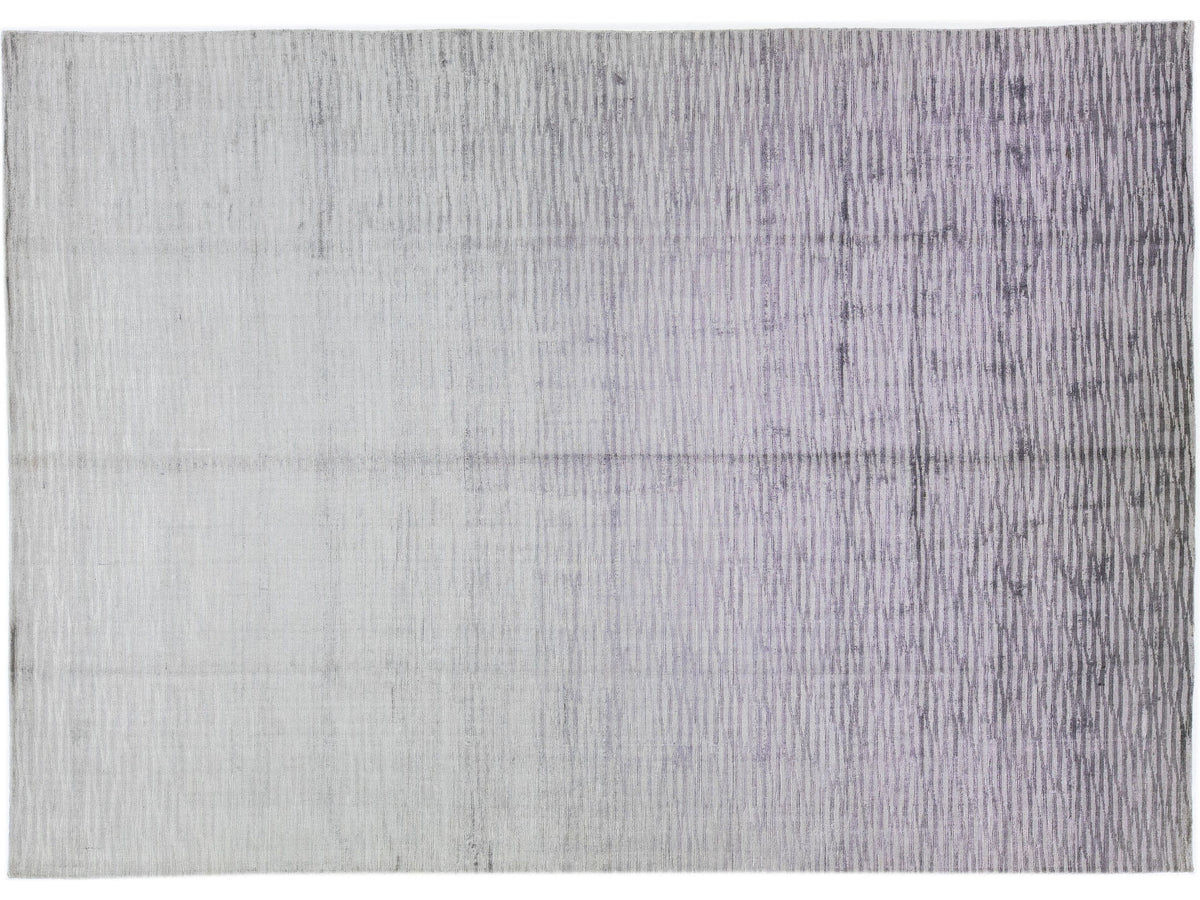 Modern Wool and Silk Rug 10 X 14