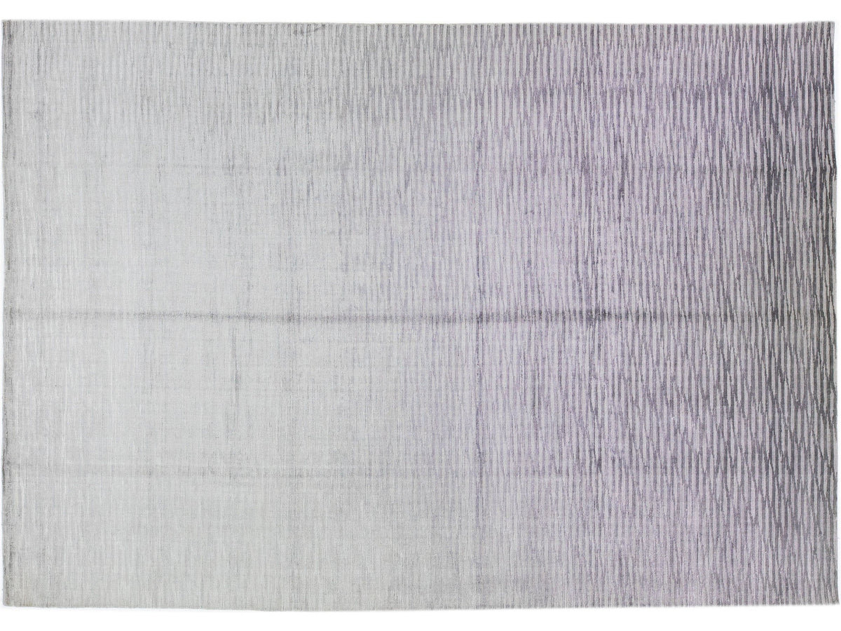 Modern Wool and Silk Rug 10 X 14