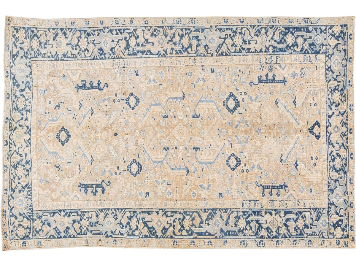 Antique Heriz Wool Rug 6 X 9