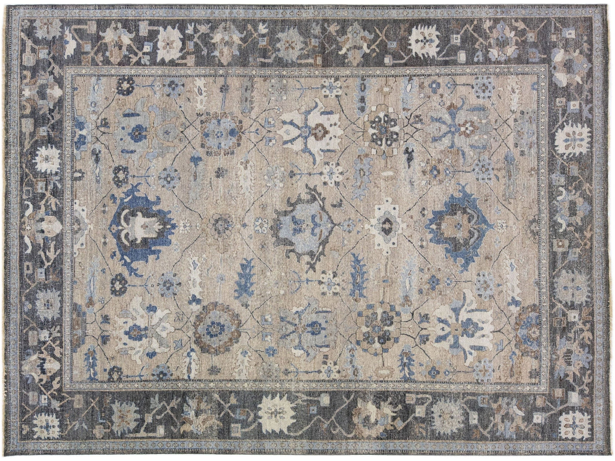 Modern Indian Artisan Wool Rug 9 X 12