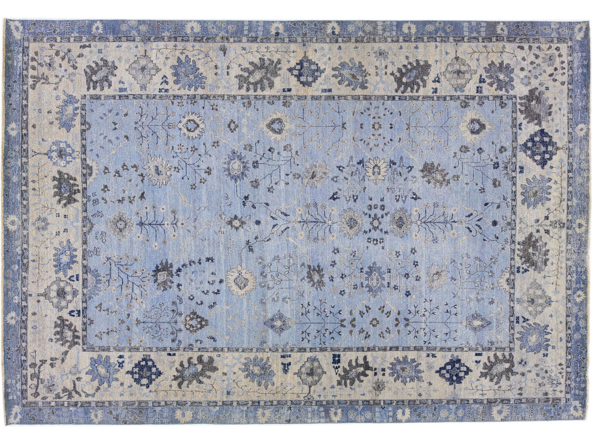 Modern Indian Wool Rug 10 X 14