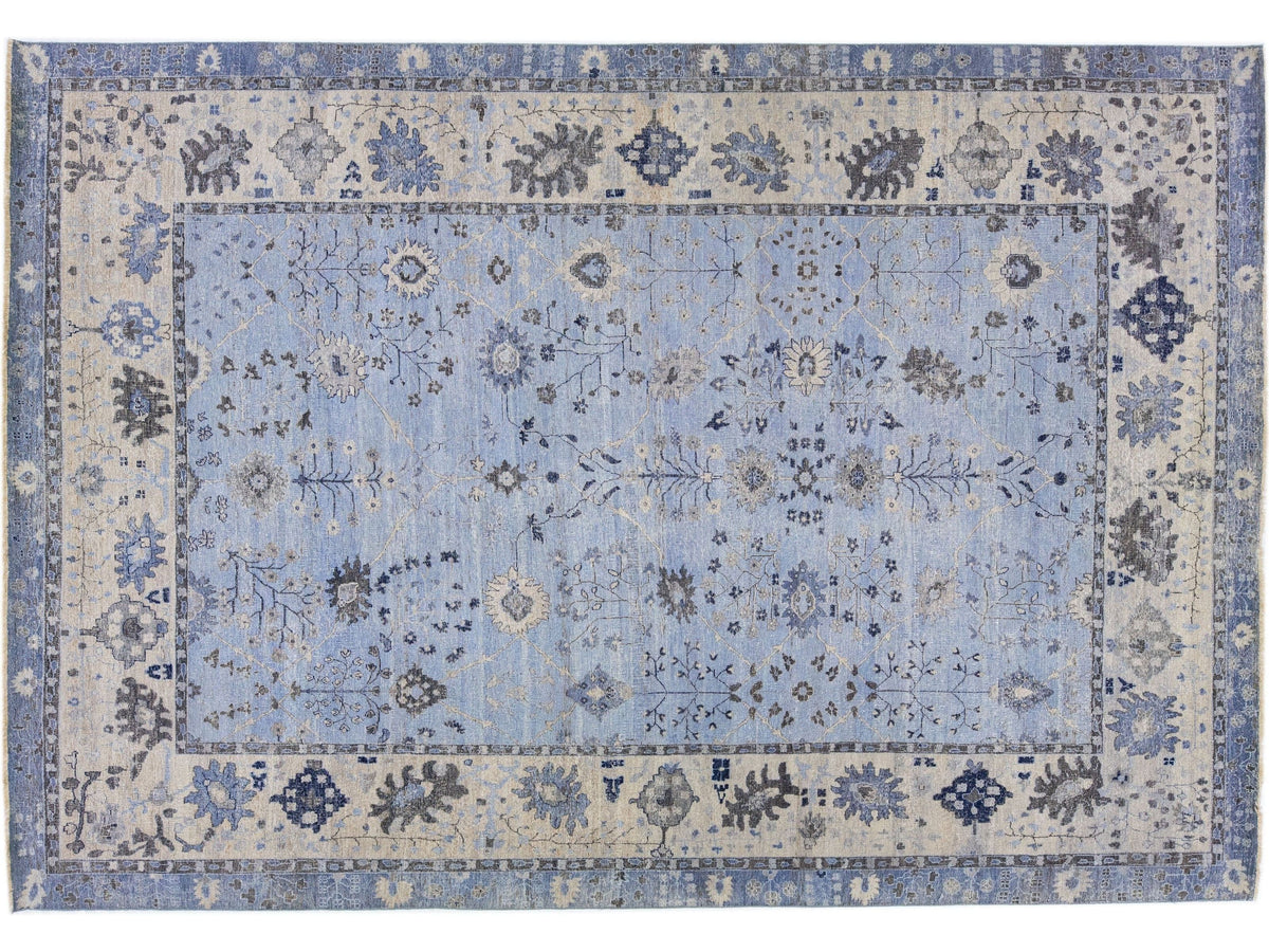 Modern Indian Artisan Wool Rug 10 X 14