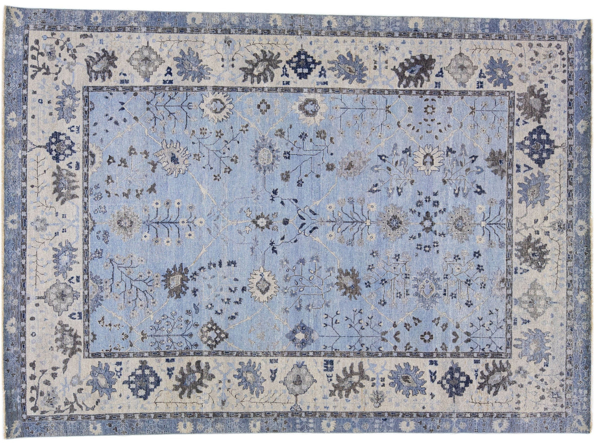 Modern Indian Wool Rug 9 X 12
