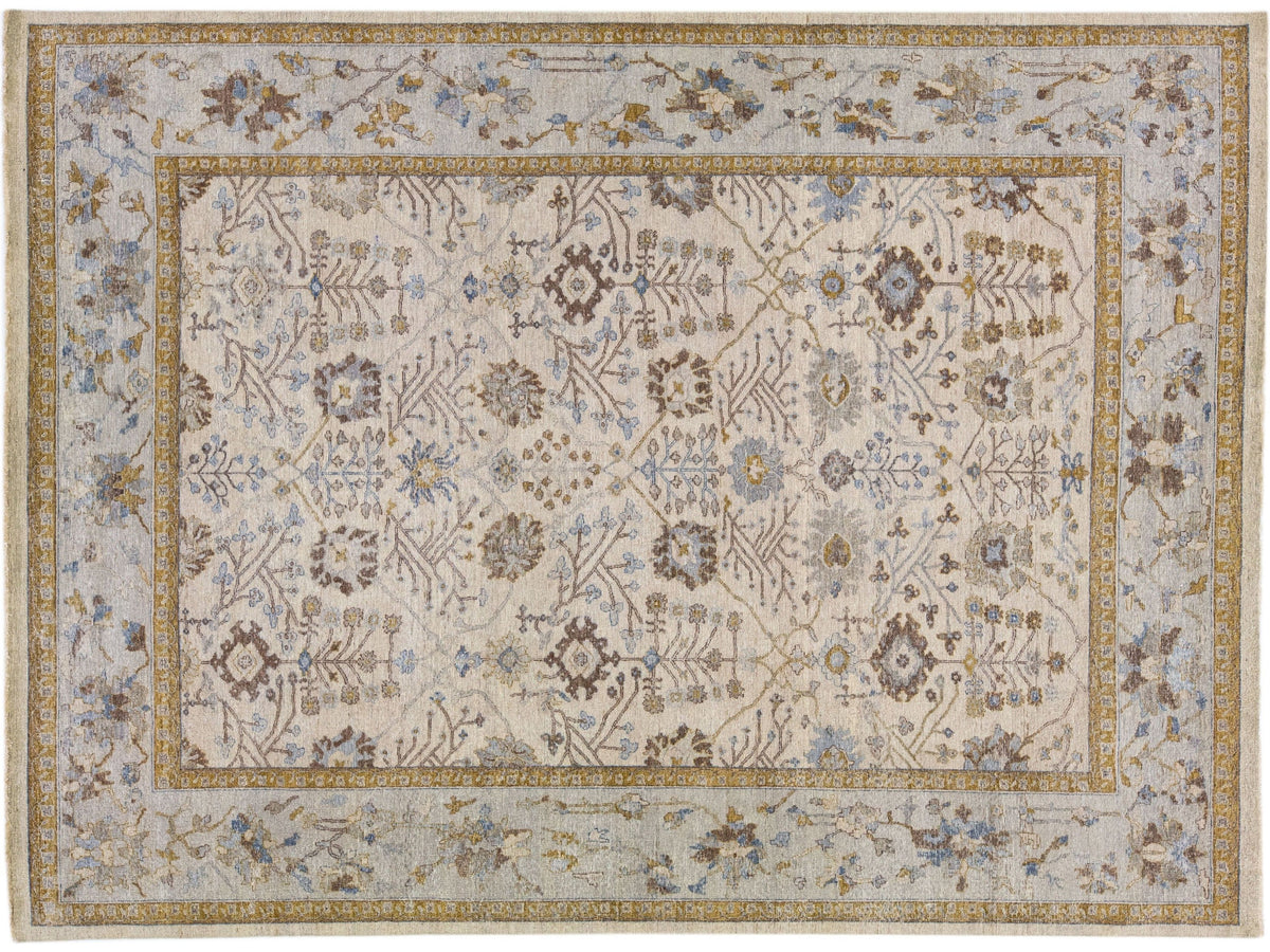 Modern Indian Artisan Wool Rug 10 X 14
