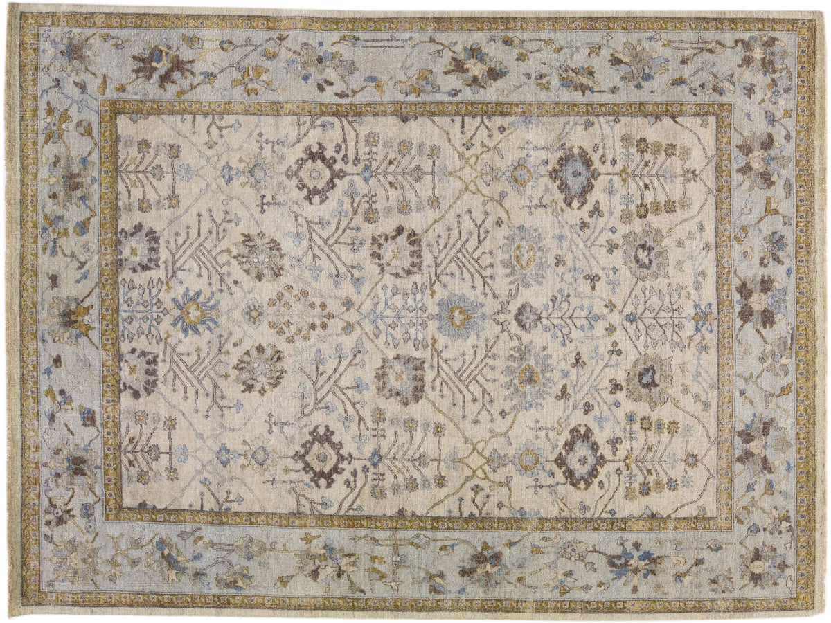 Modern Indian Wool Rug 9 X 12