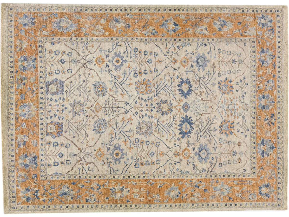 Modern Indian Wool Rug 9 X 12