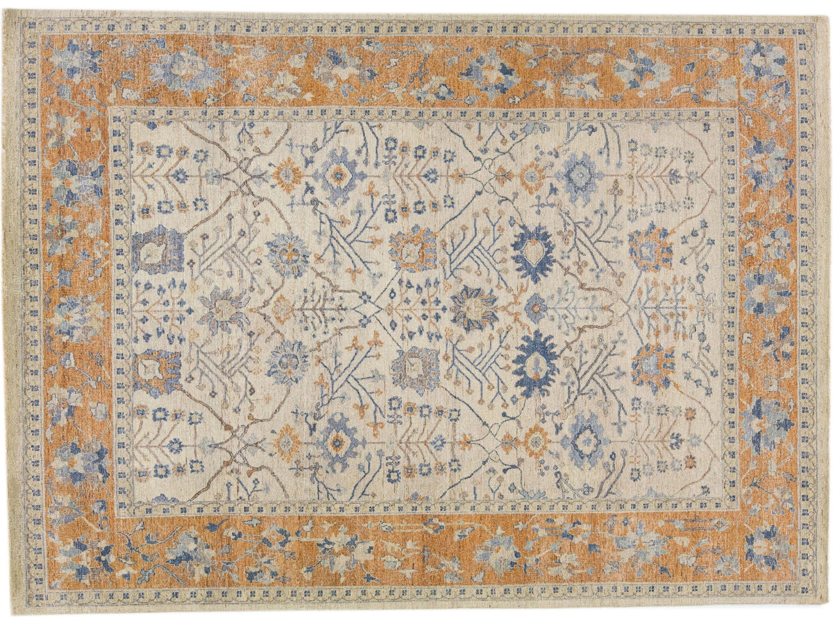 Modern Indian Artisan Wool Rug 9 X 12