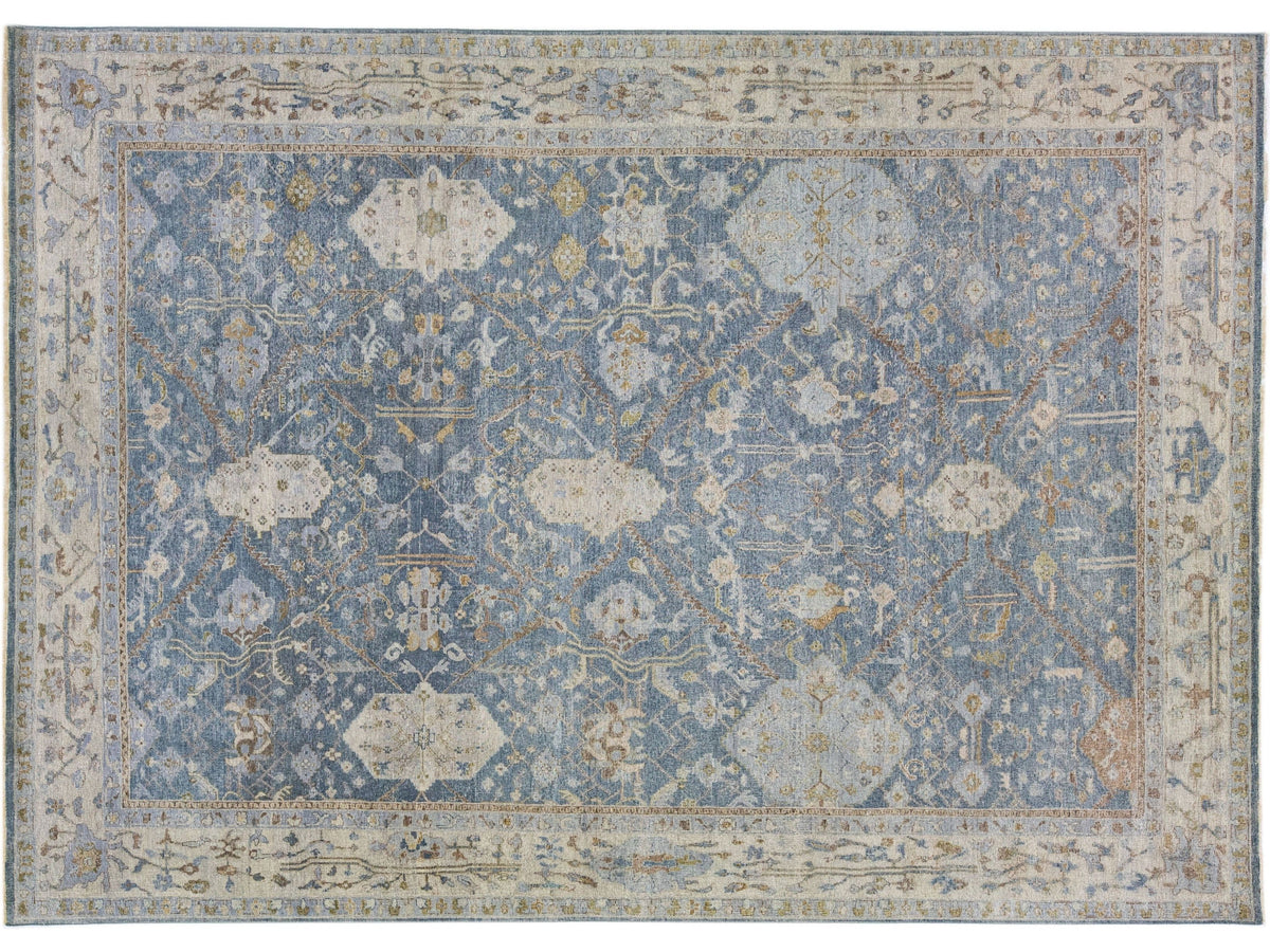 Modern Indian Artisan Wool Rug 10 X 14