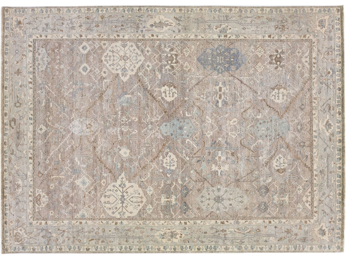 Modern Indian Artisan Wool Rug 10 X 14