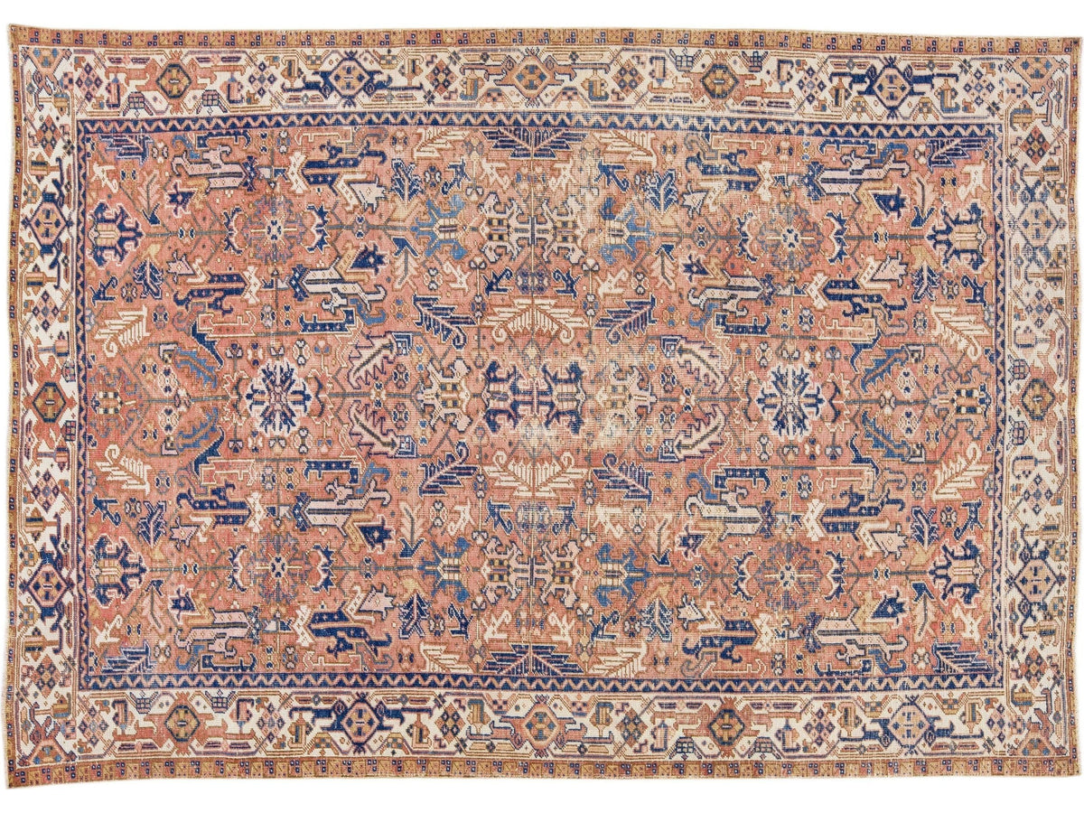 Antique Heriz Wool Rug 8 X 11