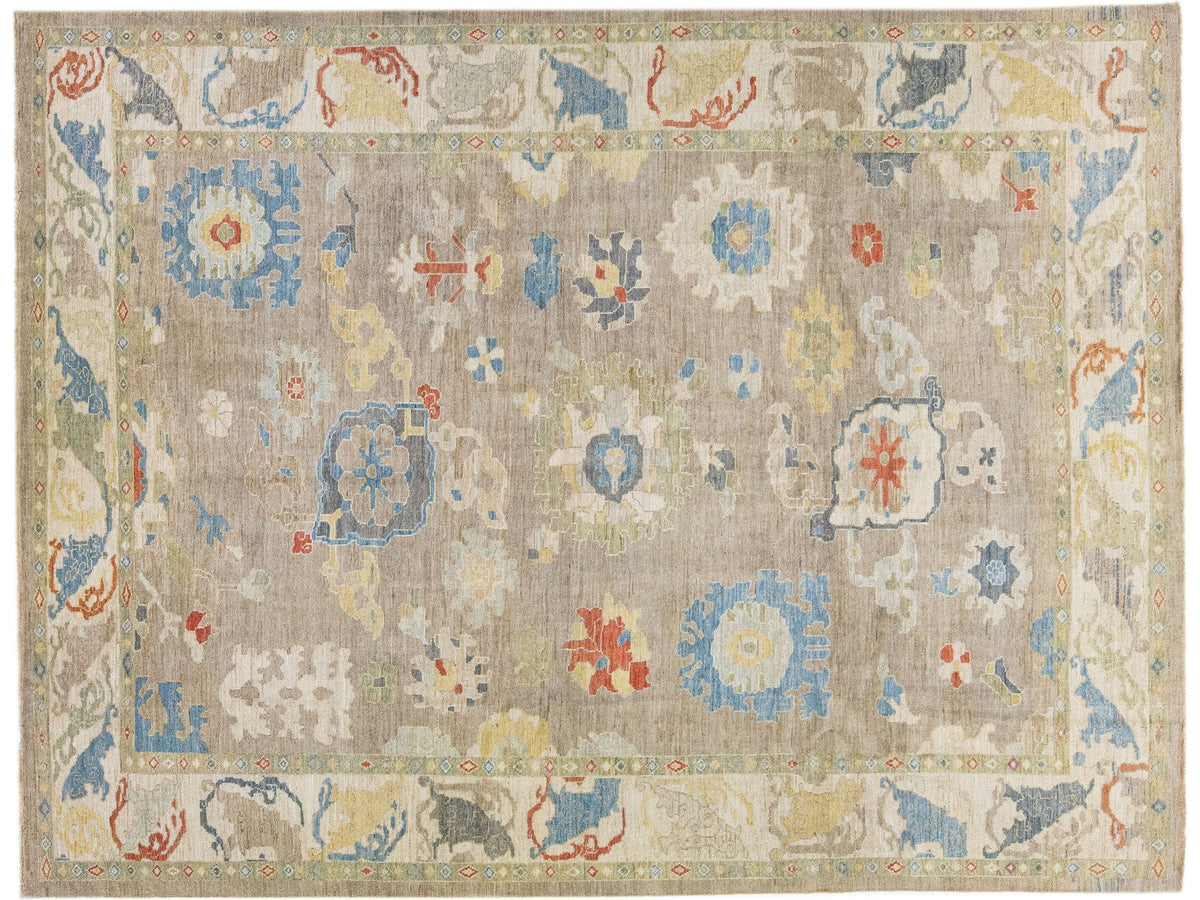 Modern Sultanabad Wool Rug 11 X 14