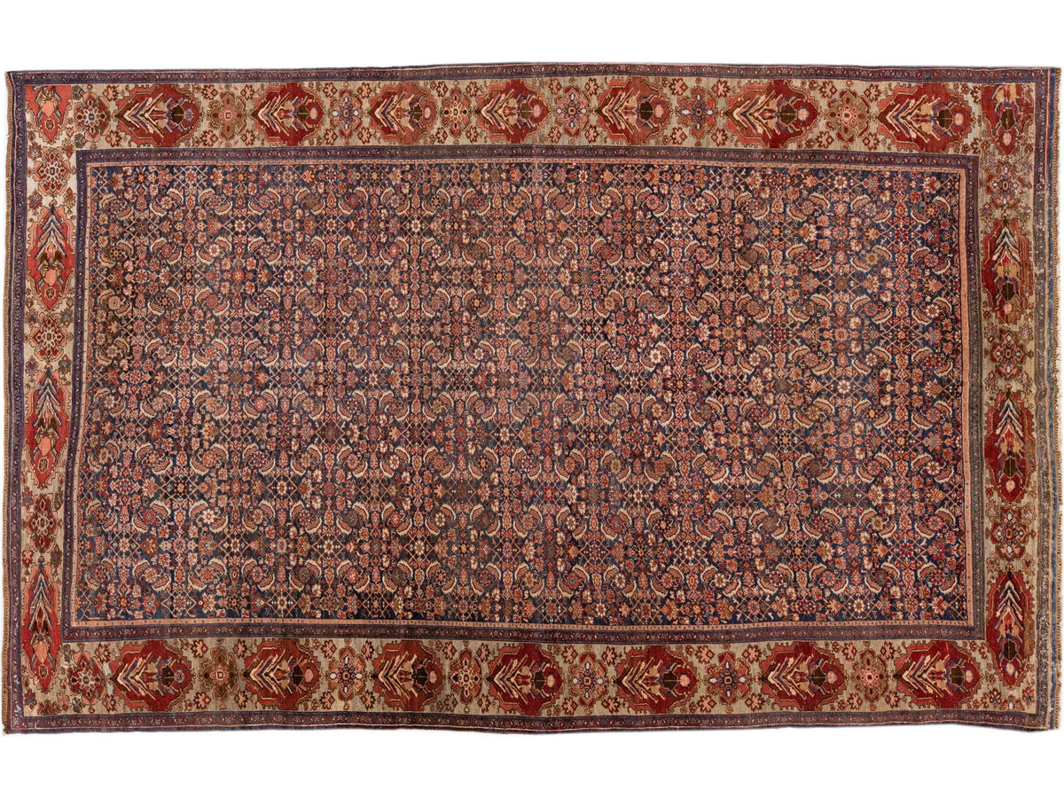 Antique Bidjar Wool Rug 9 X 14