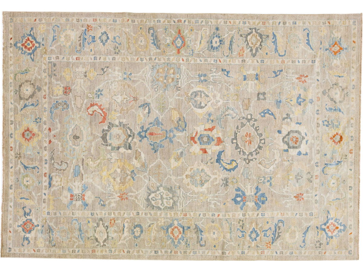 Modern Sultanabad Wool Rug 9 X 13