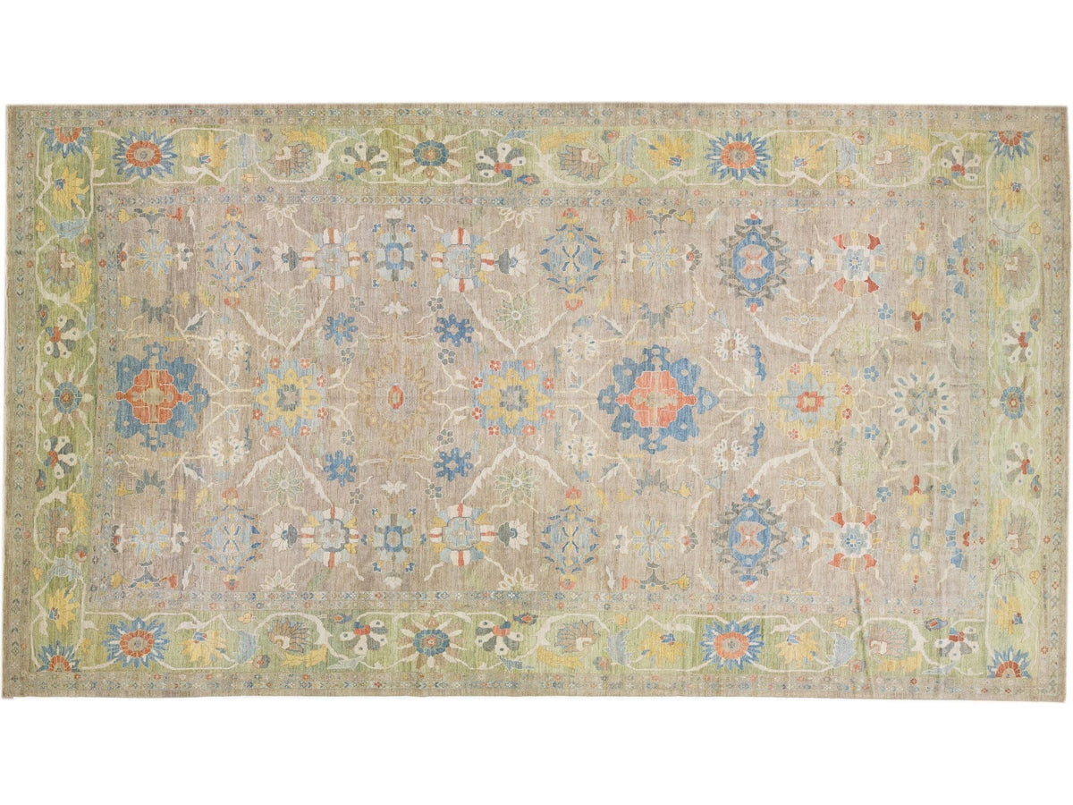 Modern Sultanabad Wool Rug 14 X 26