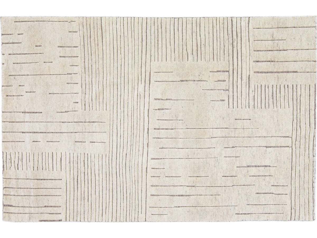 Modern Moroccan Wool Rug 5 X 8