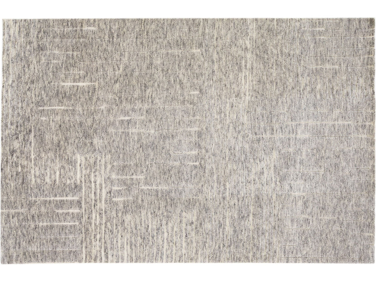 Modern Moroccan Wool Rug 5 X 8
