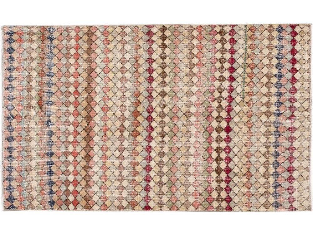 Vintage Turkish Scatter Wool Rug 4 X 6