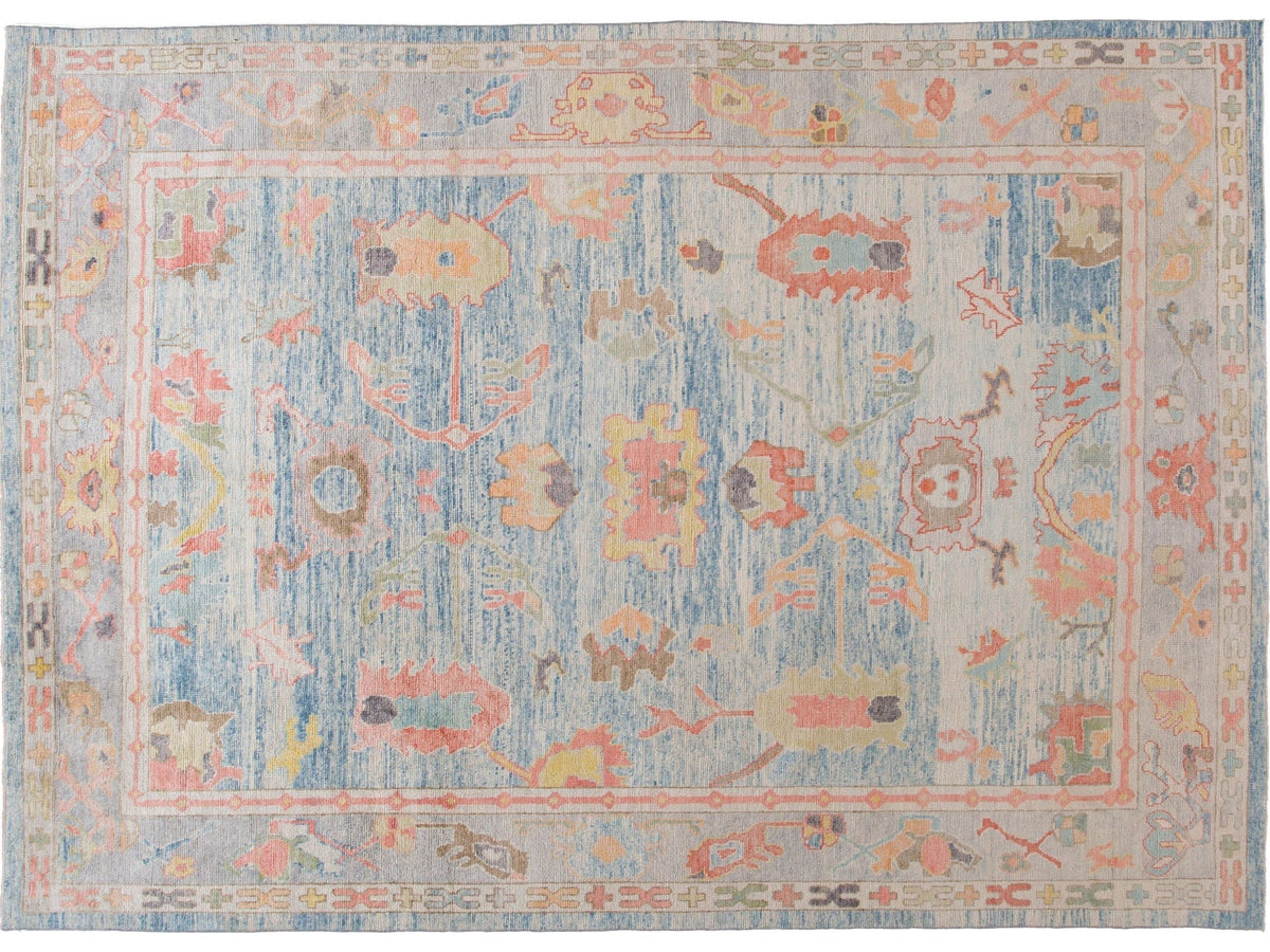 Modern Oushak Wool Rug 10 X 14