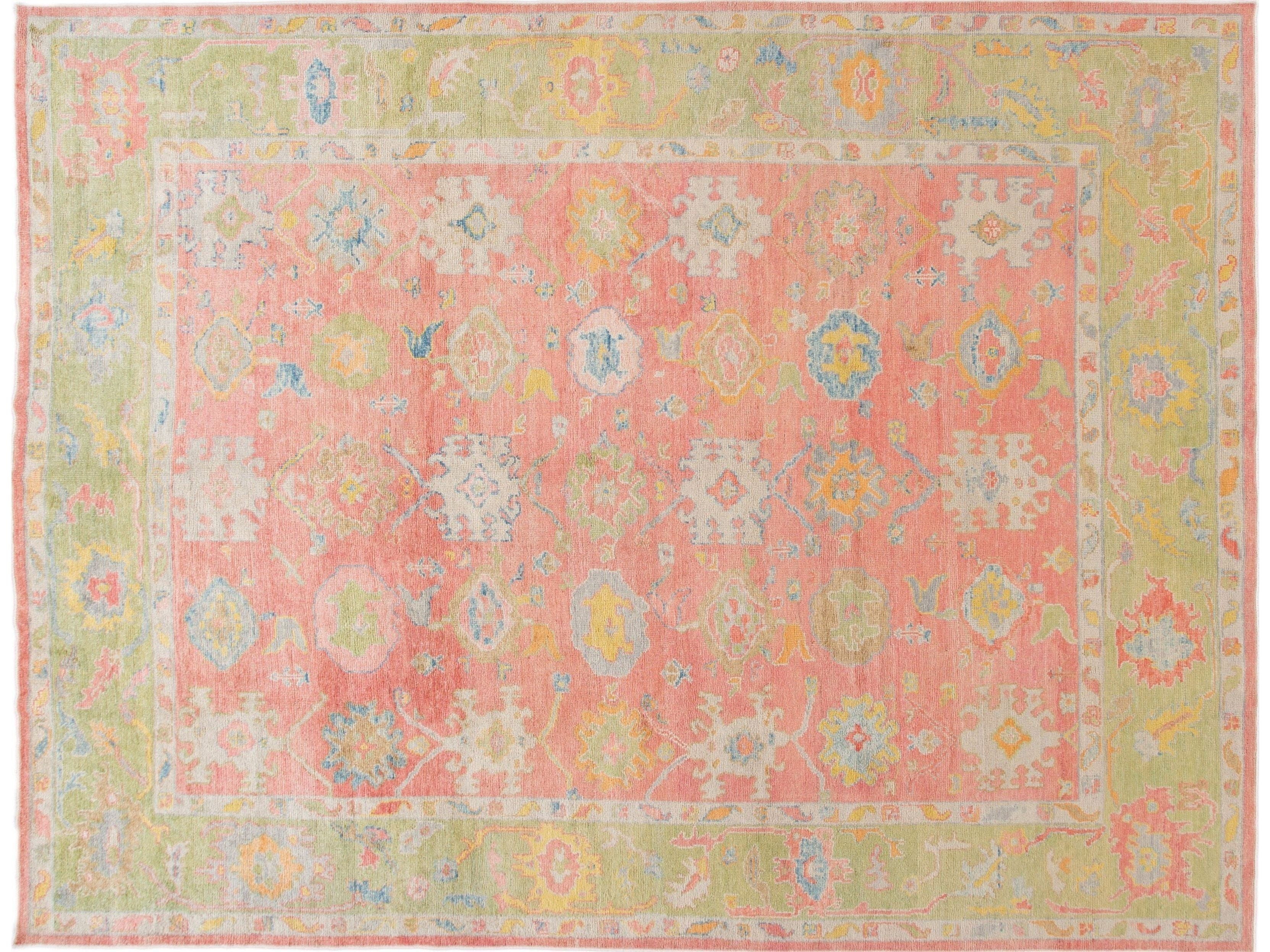 Modern Oushak Wool Runner 11 X 14