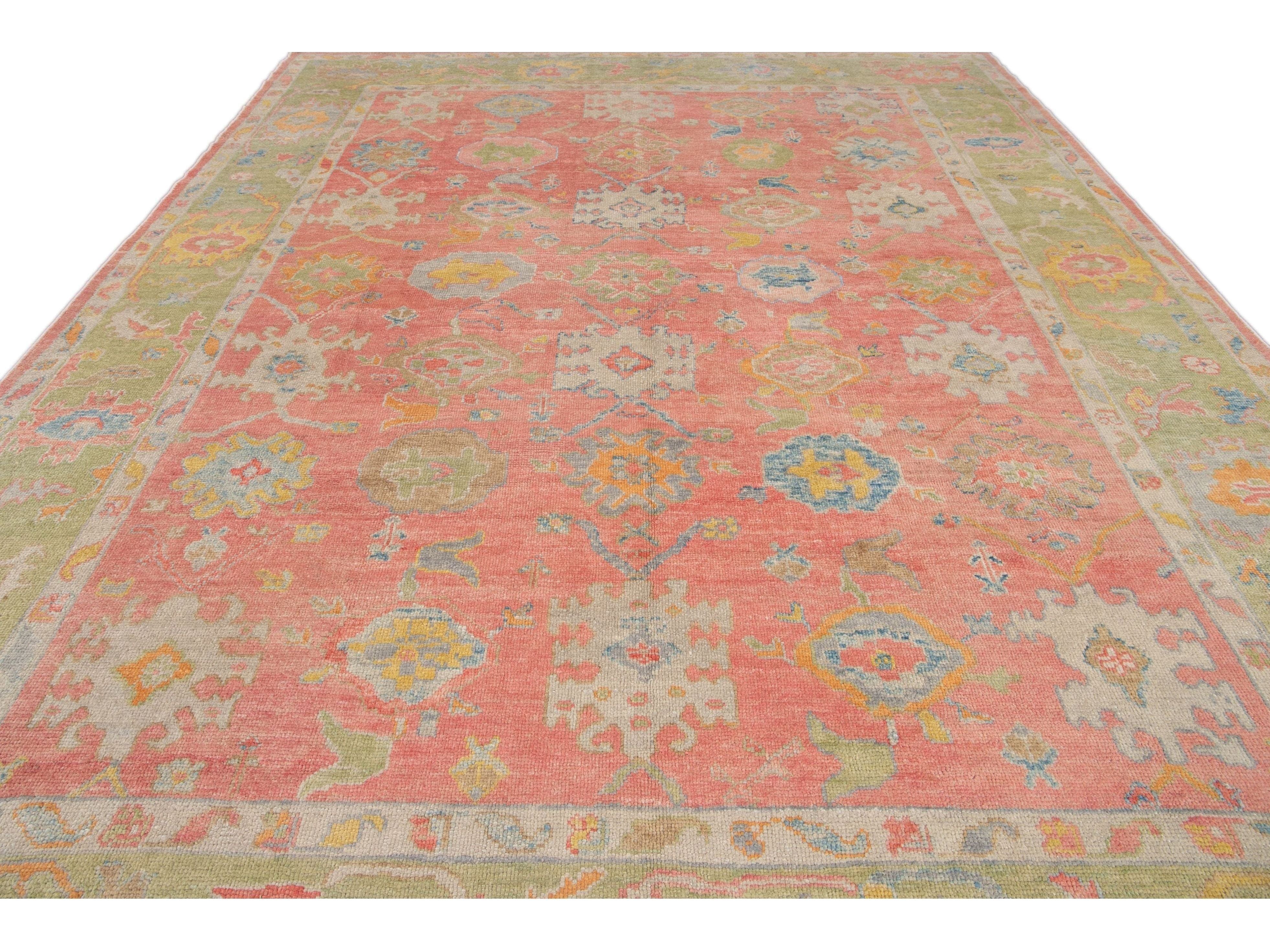 Modern Oushak Wool Runner 11 X 14