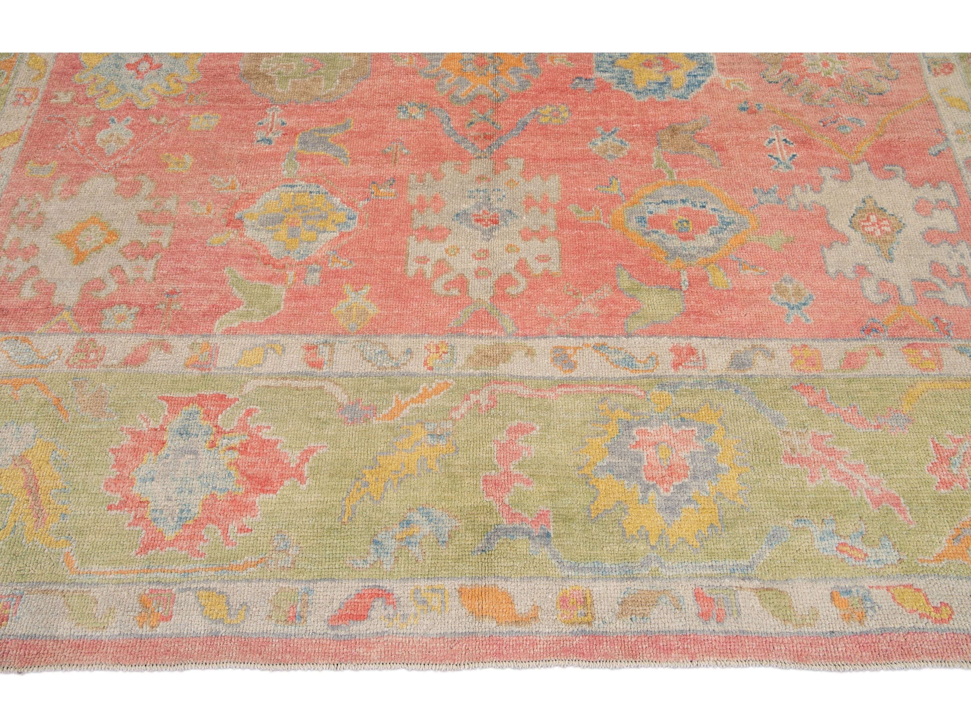 Modern Oushak Wool Runner 11 X 14