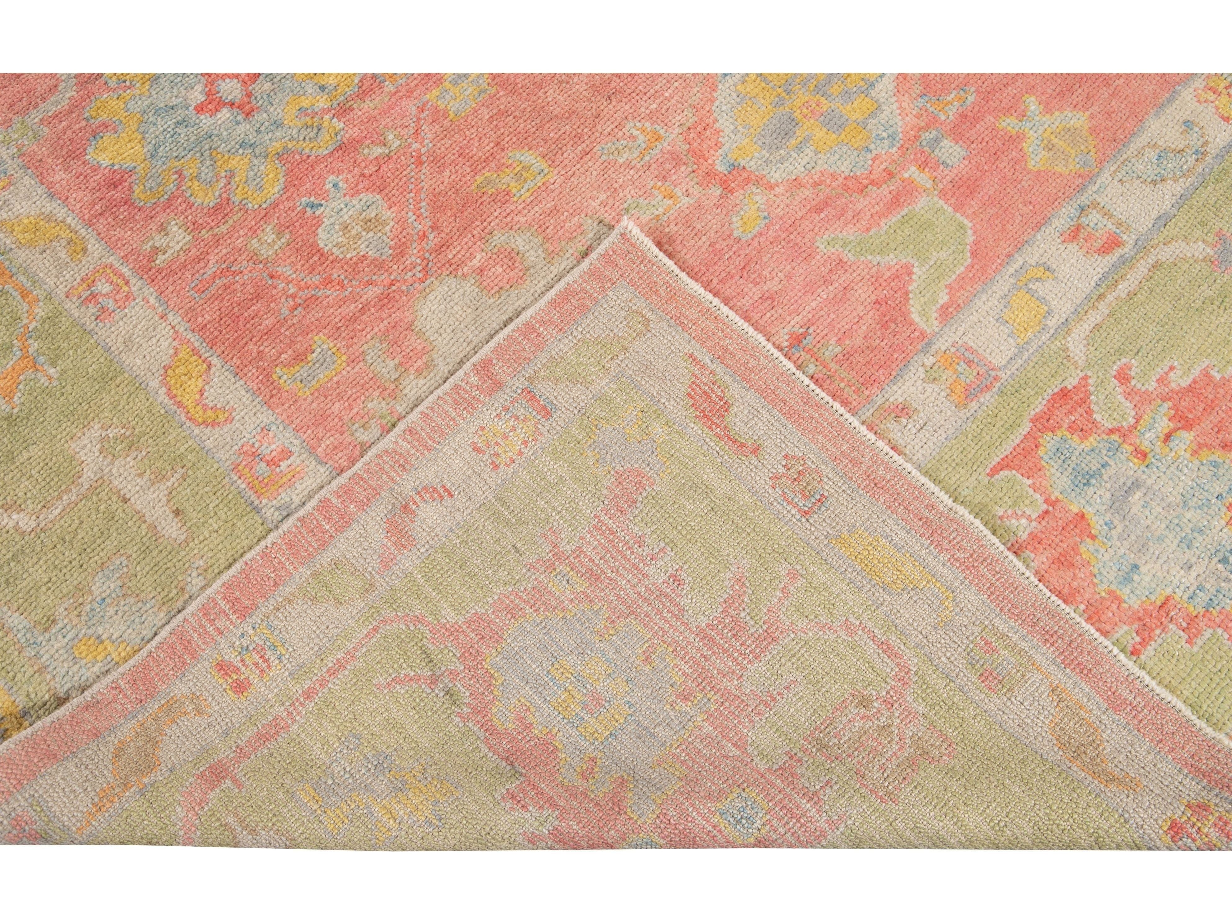 Modern Oushak Wool Runner 11 X 14