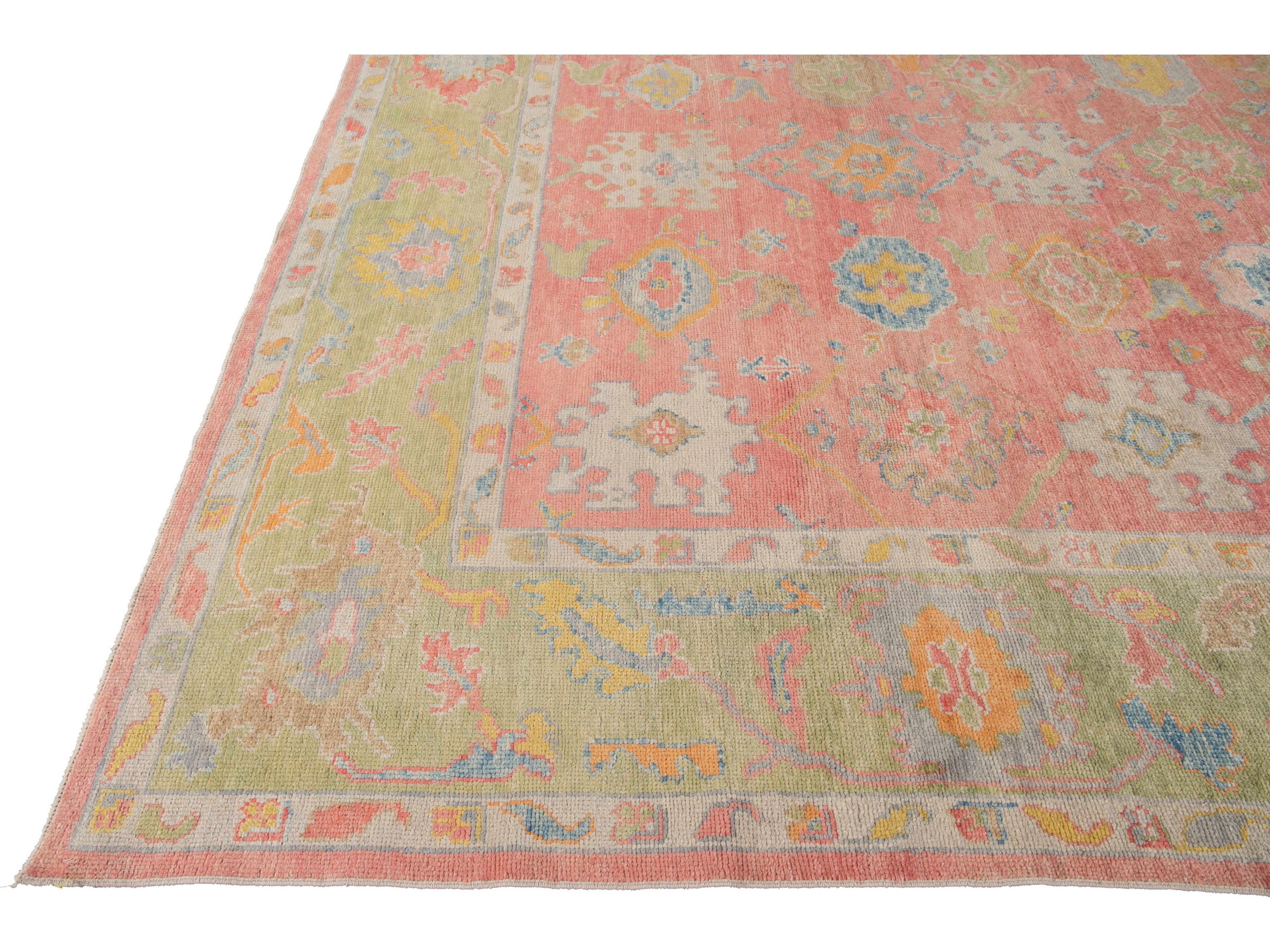 Modern Oushak Wool Runner 11 X 14