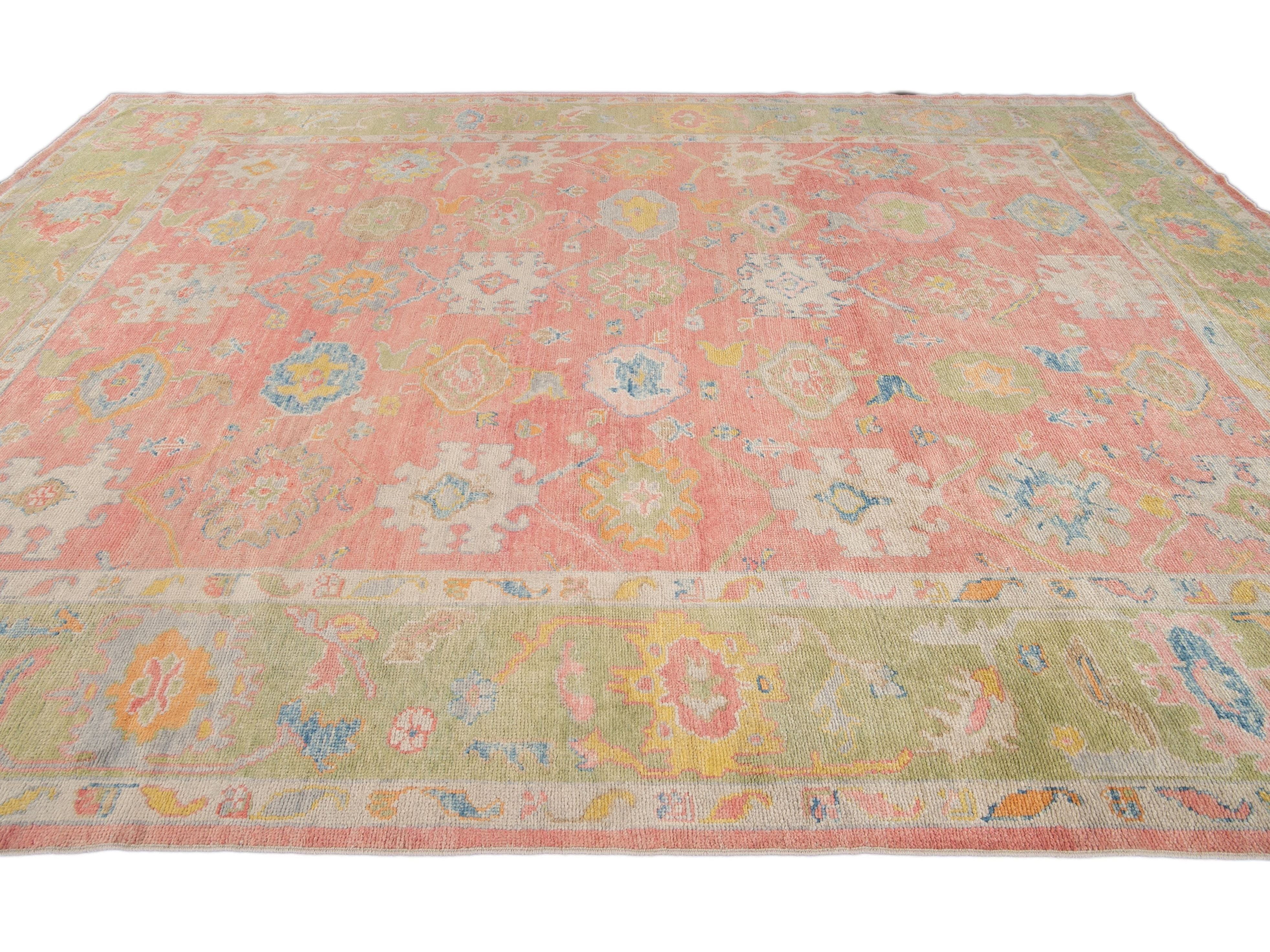Modern Oushak Wool Runner 11 X 14