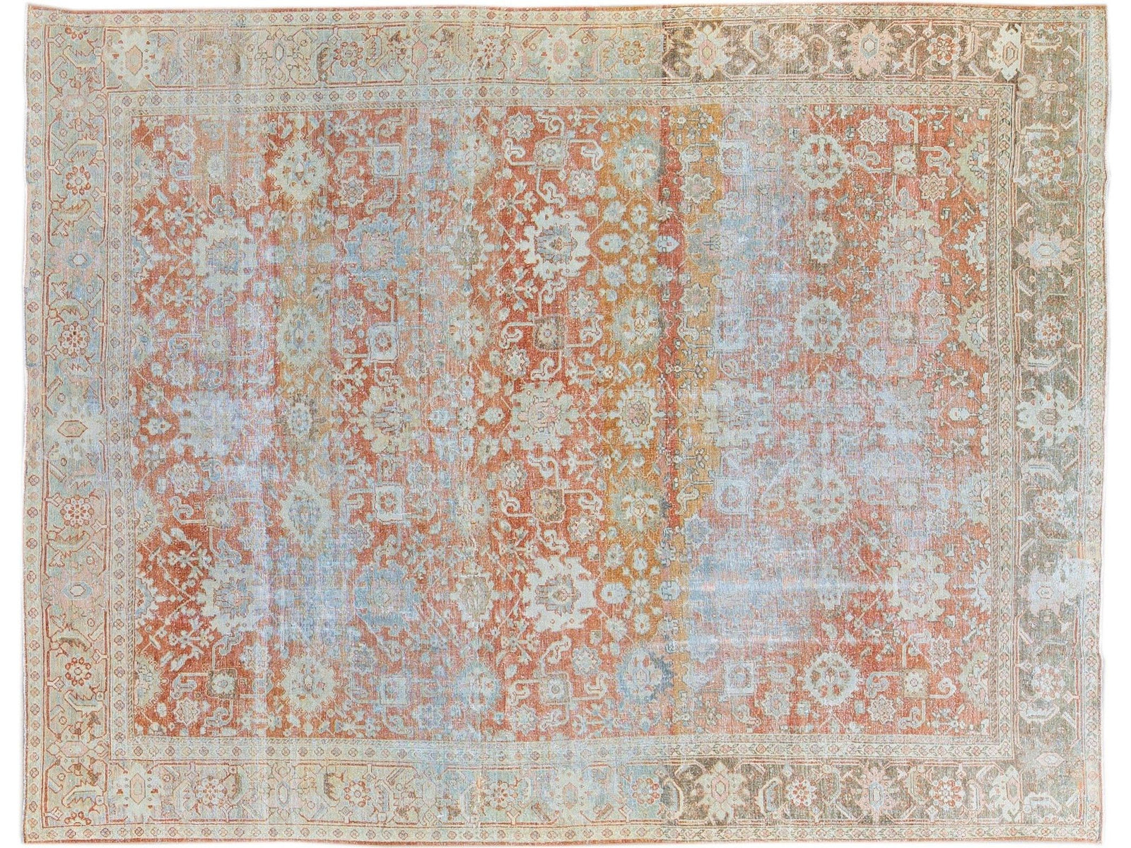 Antique Sultanabad Wool Rug 9 X 12