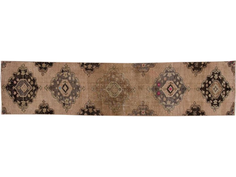 Mid 20th Century Vintage Turkish Wool Runner Rug, 3 X 13