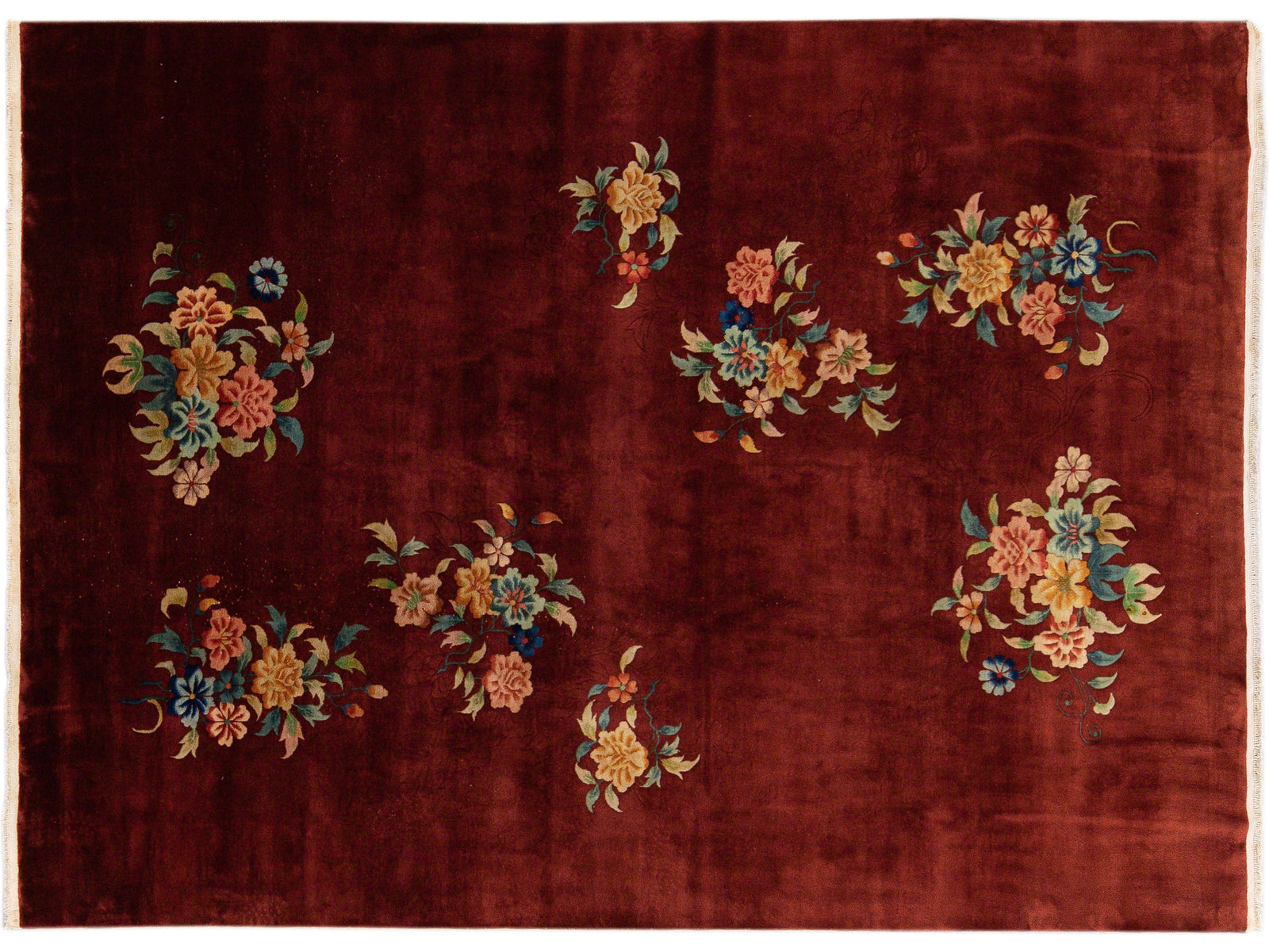 Antique Chinese Art Deco Wool Rug 10 X 14