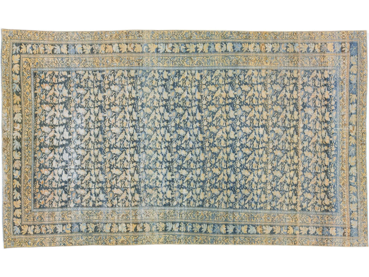 Antique Sarouk Wool Rug 10 X 17