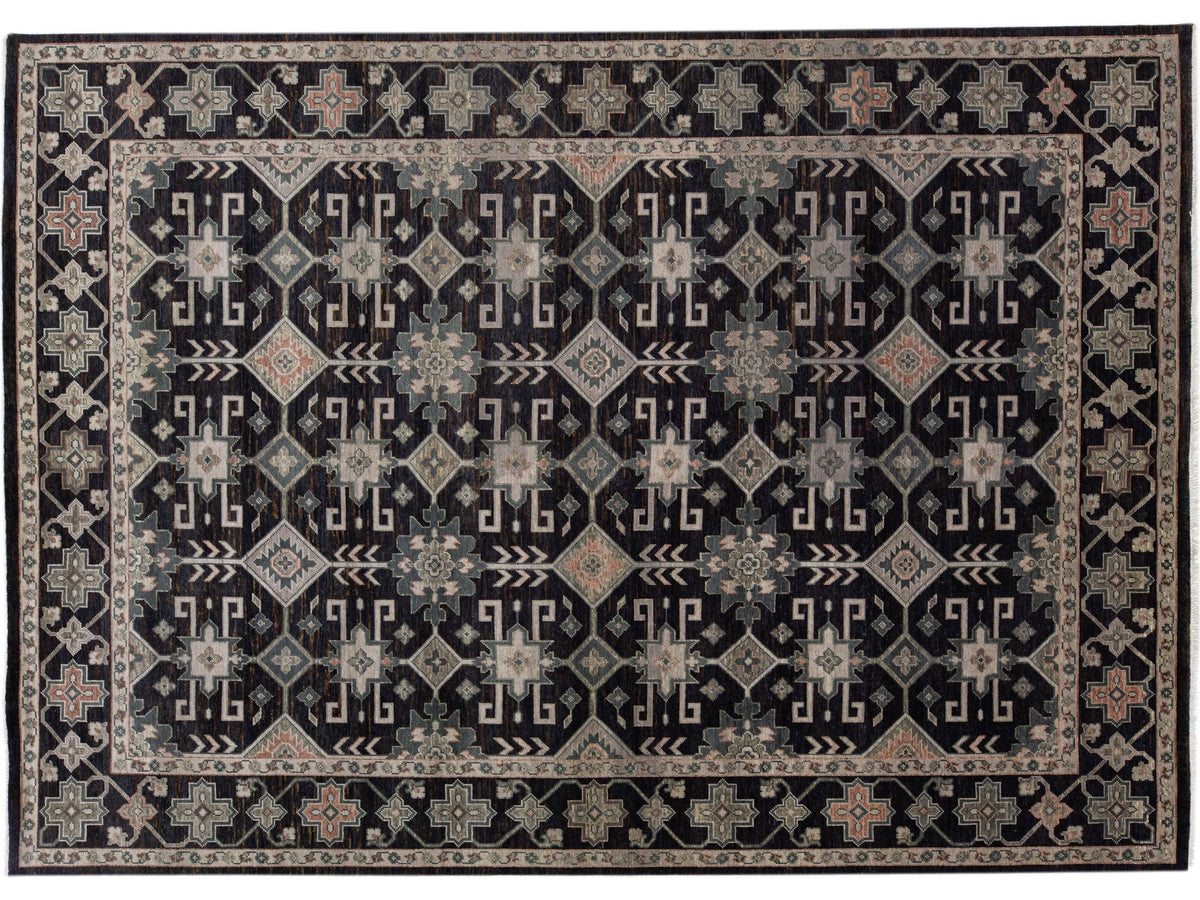 Modern Oushak Wool Rug 10 X 14