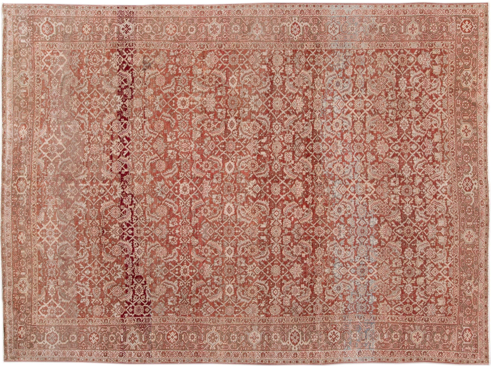Antique Mahal Wool Rug 9 X 13