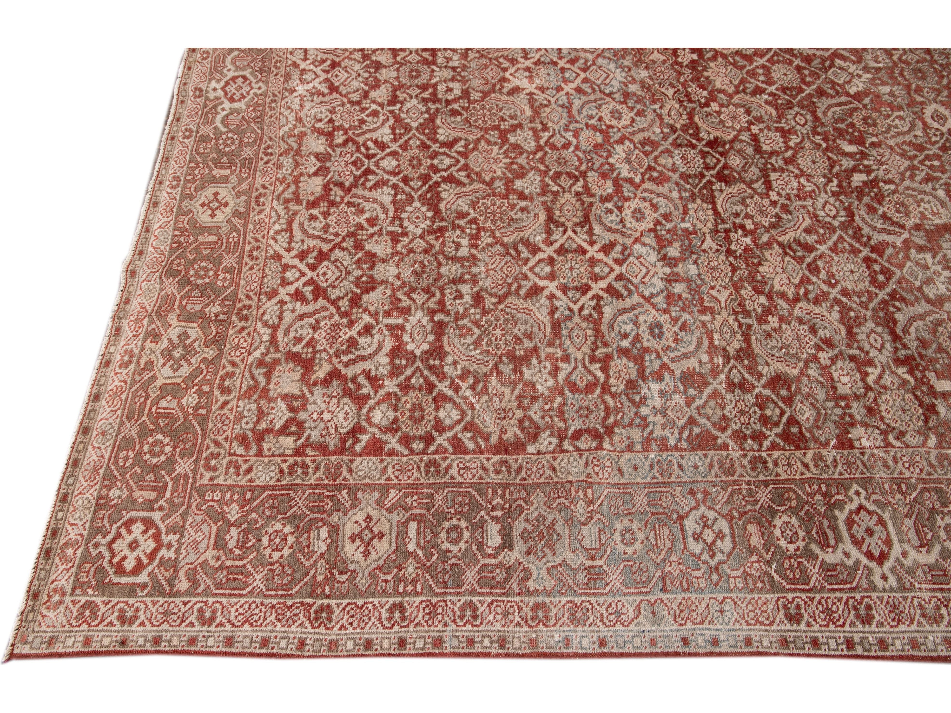 Antique Mahal Wool Rug 9 X 13