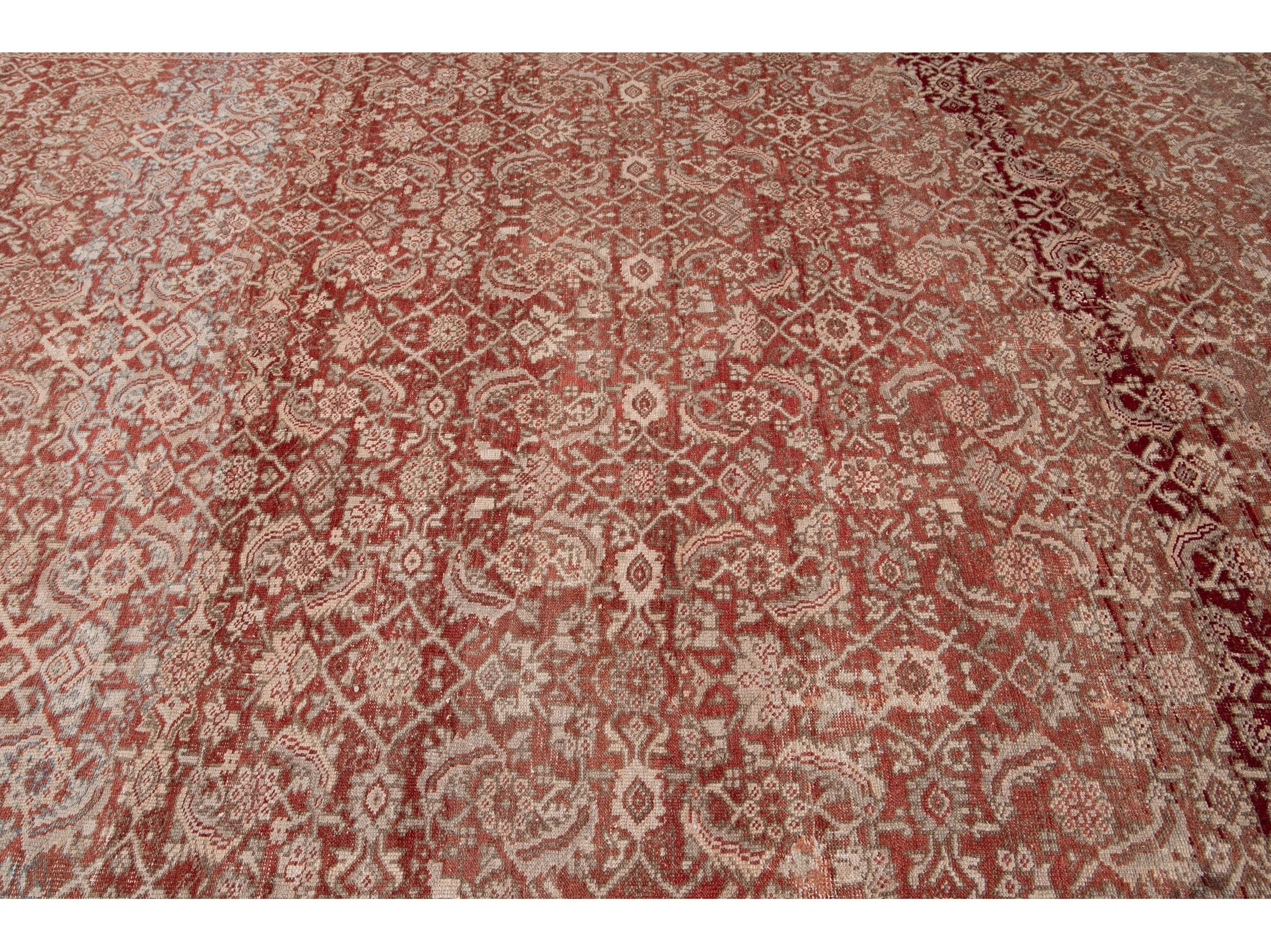 Antique Mahal Wool Rug 9 X 13