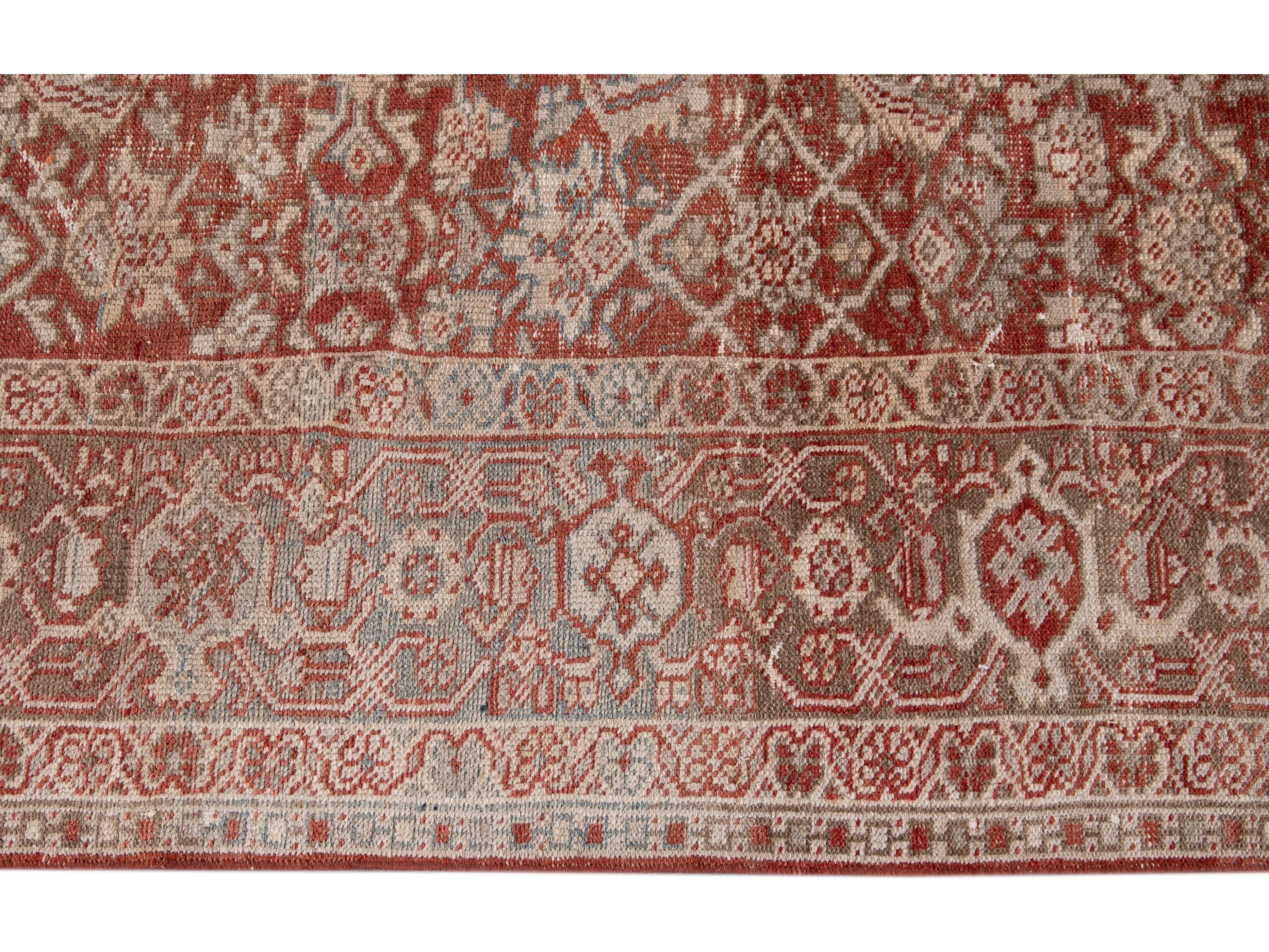 Antique Mahal Wool Rug 9 X 13