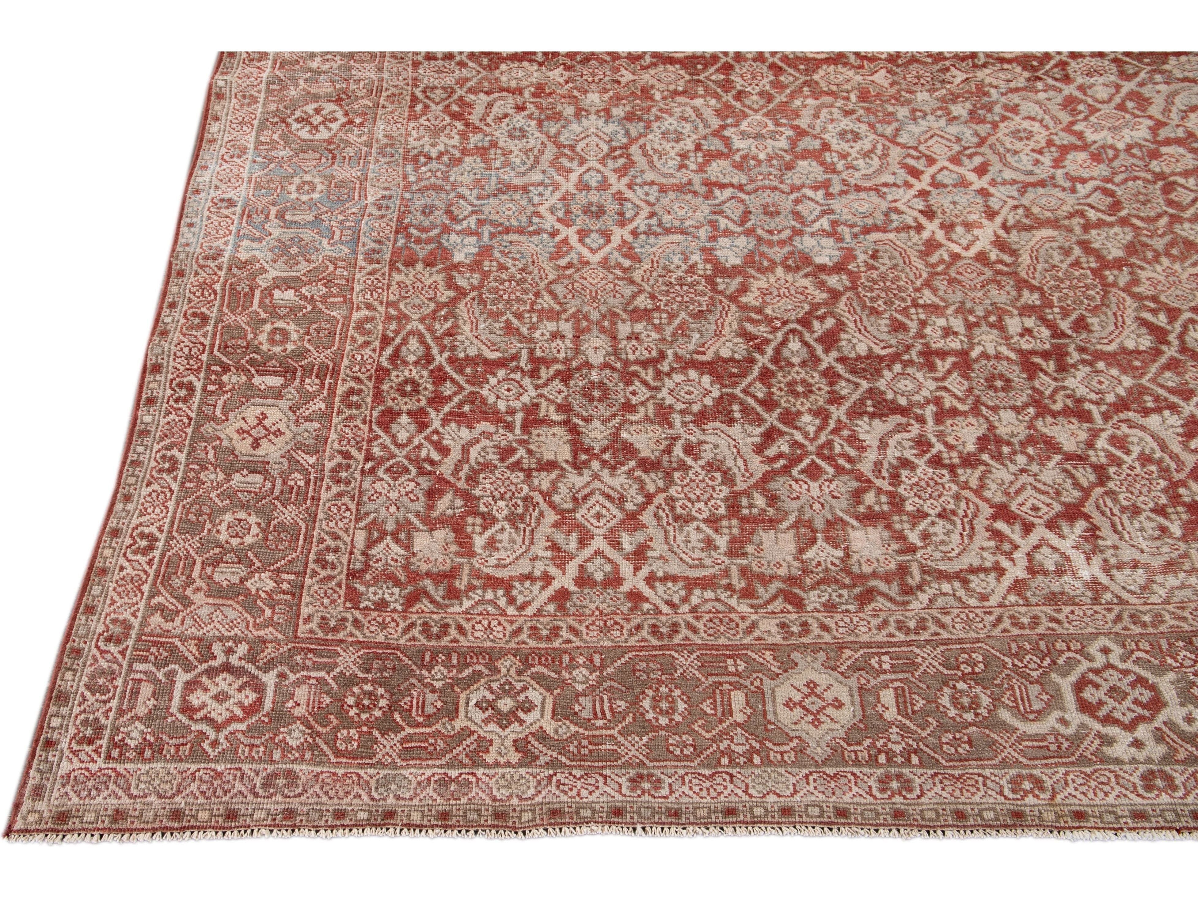 Antique Mahal Wool Rug 9 X 13
