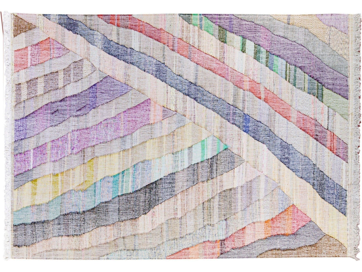 Vintage Kilim Wool Rug 9 X 14