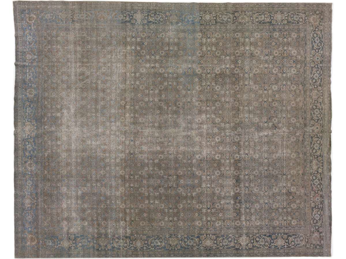 Antique Tabriz Wool Rug 12 X 15