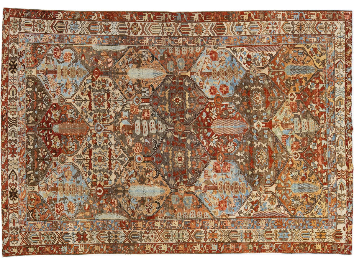 Antique Bakhtiari Wool Rug 7 X 10