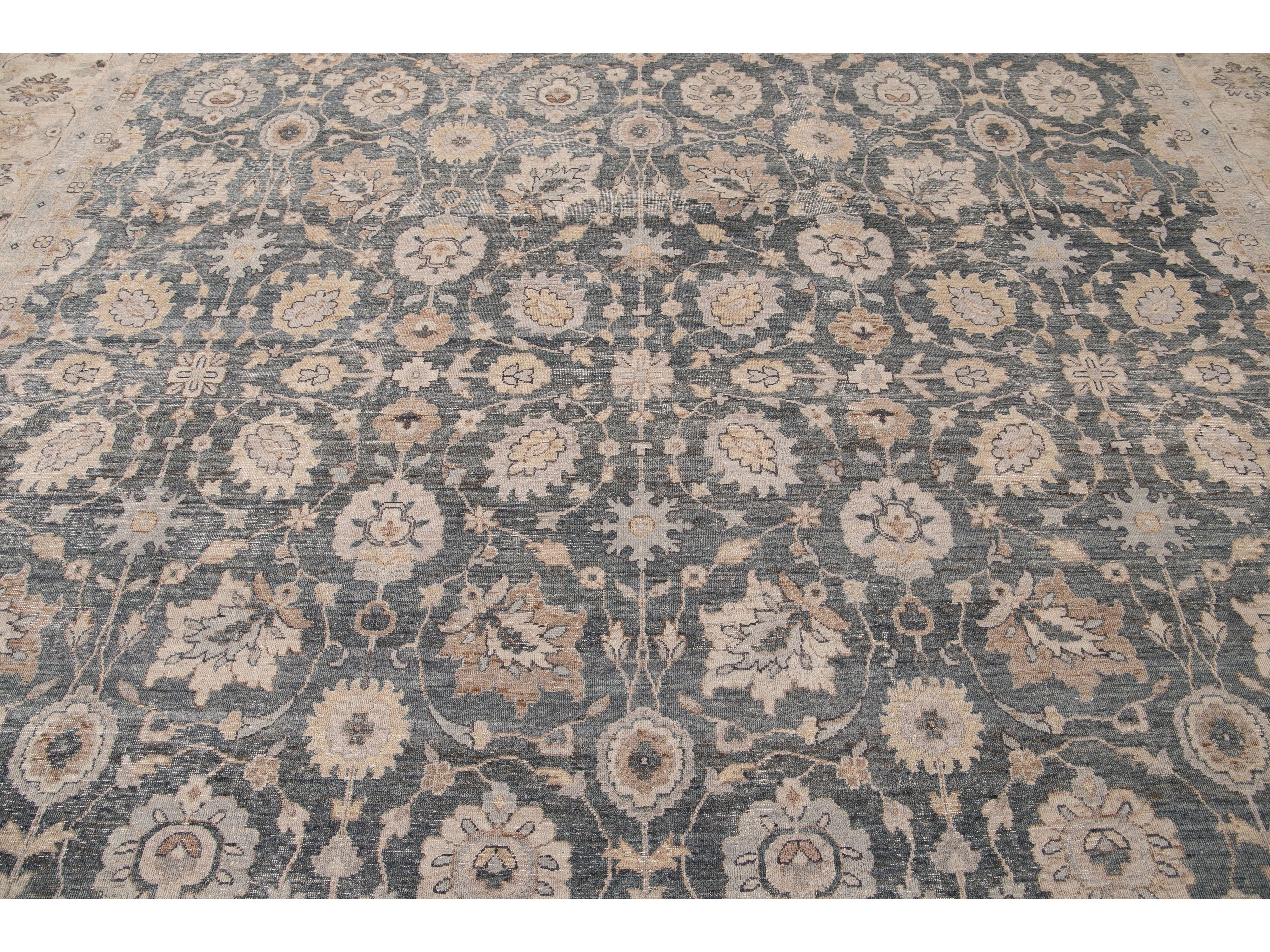 Modern Khotan Style Wool Rug 12 X 12