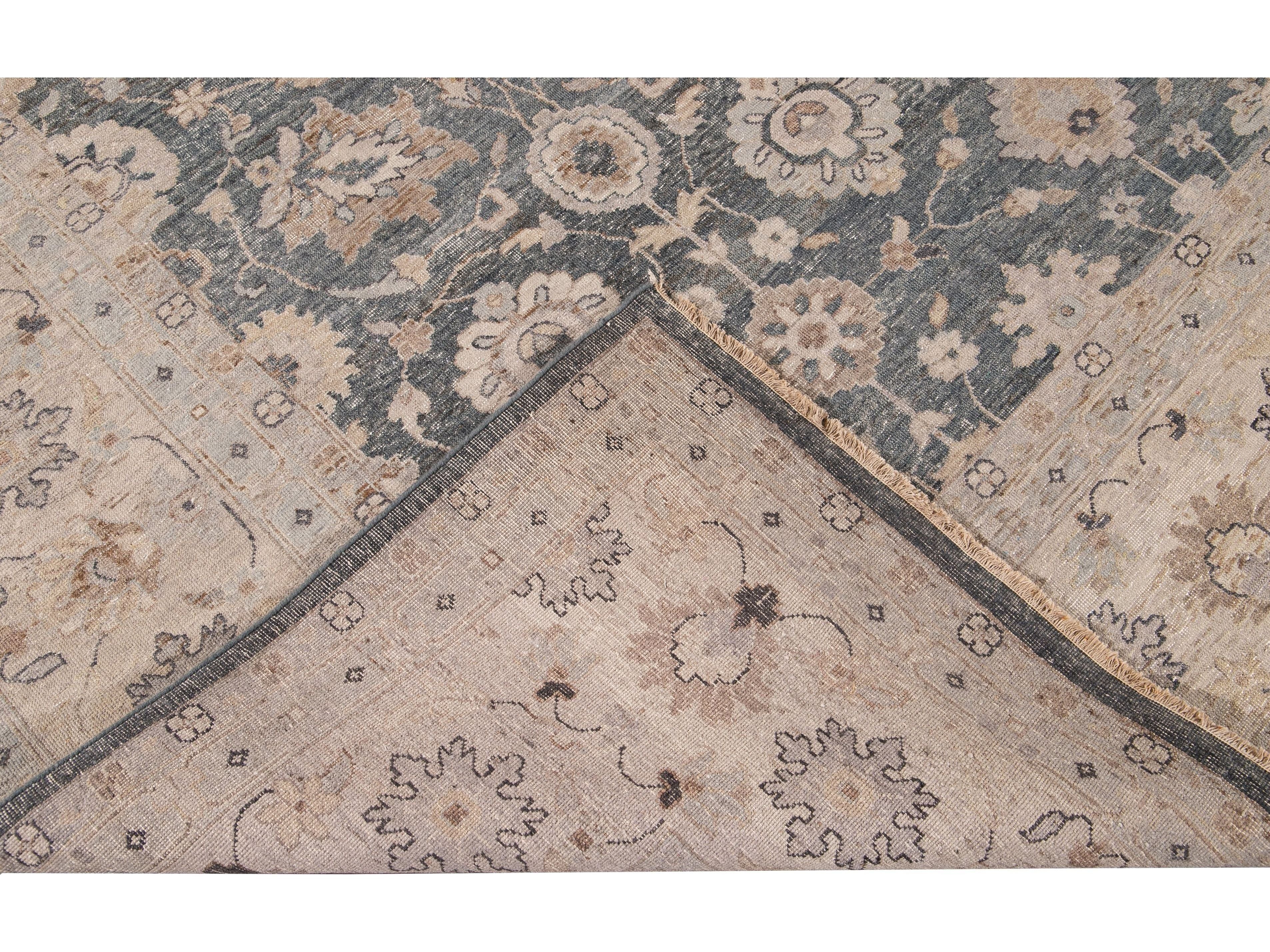 Modern Khotan Style Wool Rug 12 X 12
