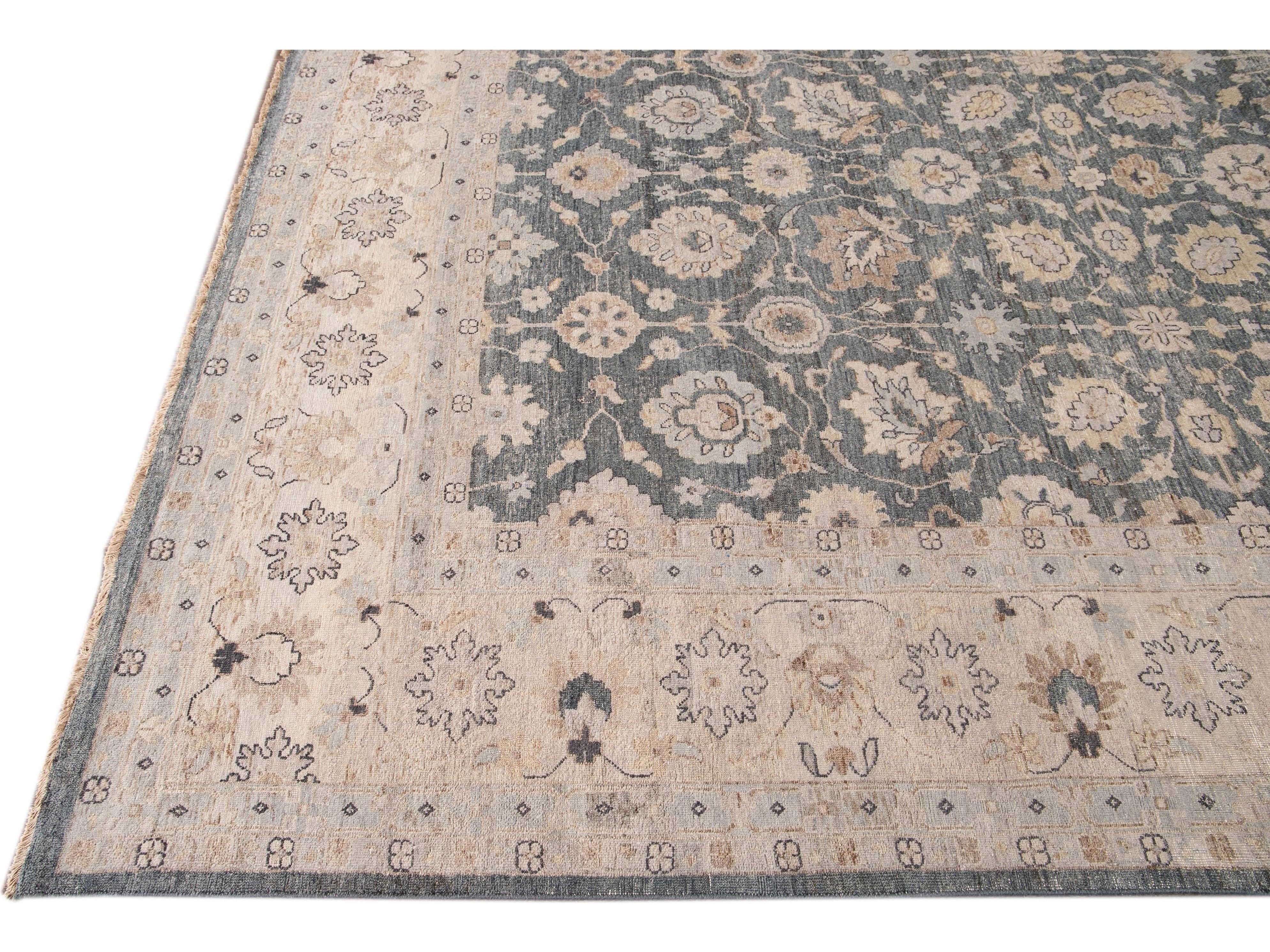 Modern Khotan Style Wool Rug 12 X 12