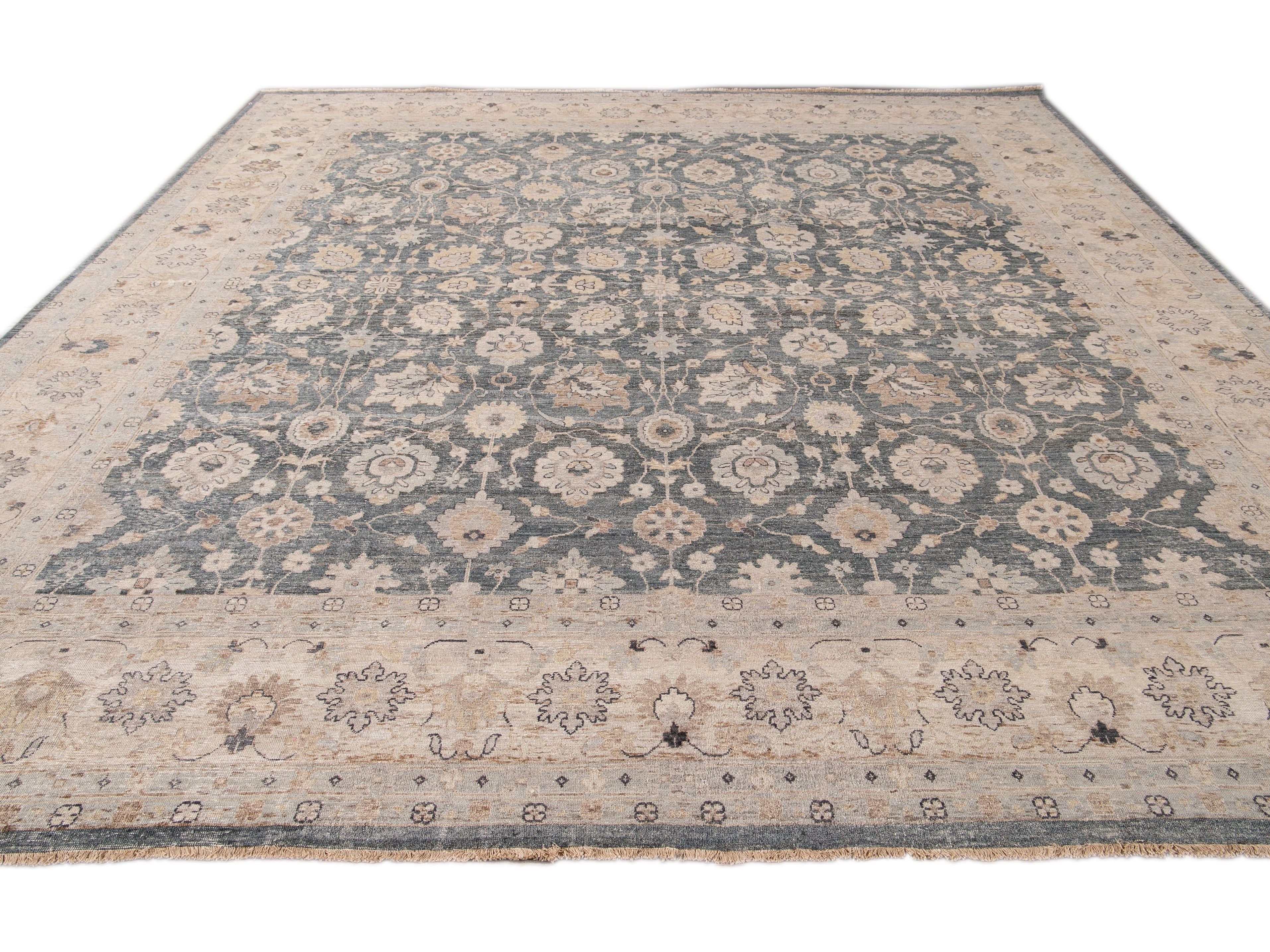 Modern Khotan Style Wool Rug 12 X 12